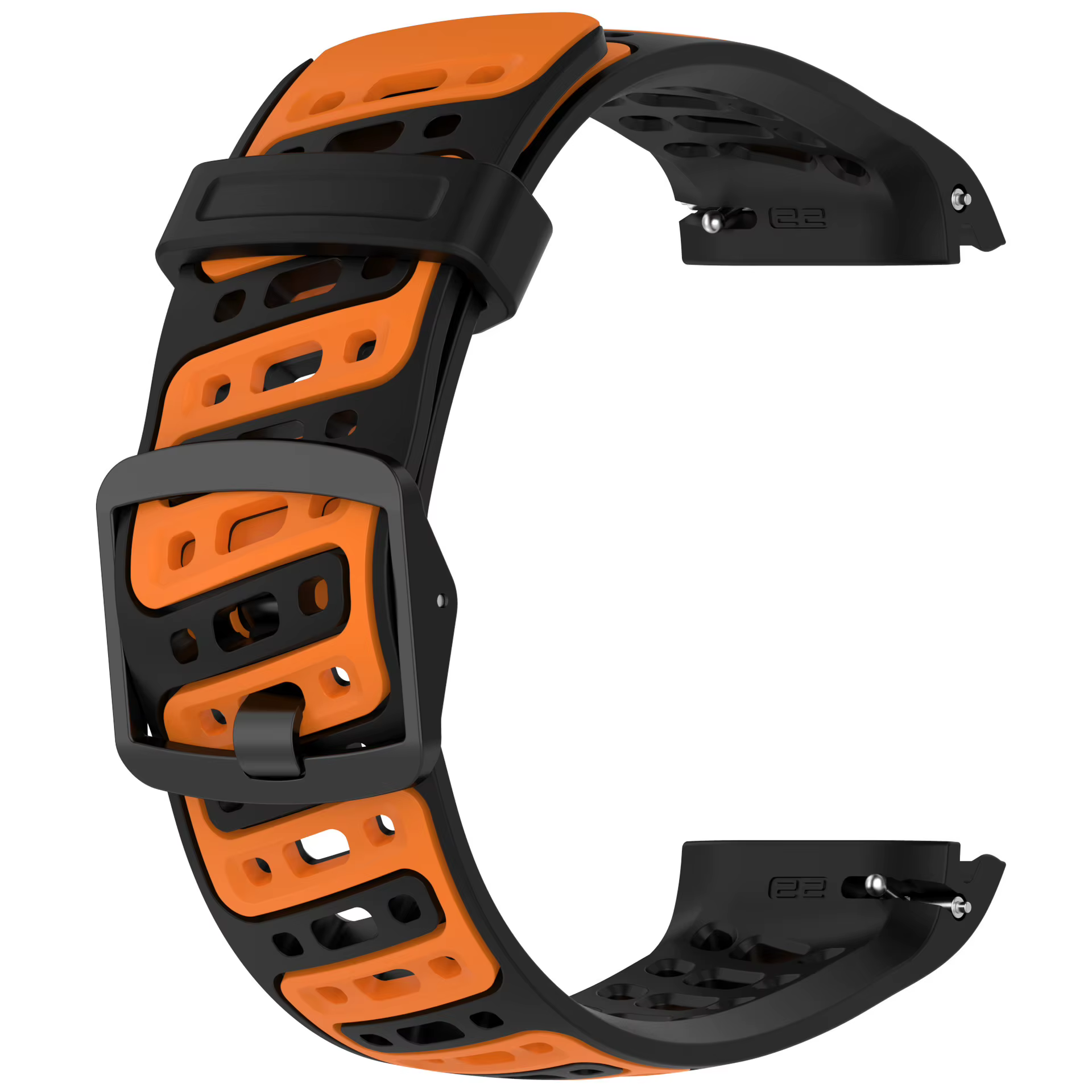 Bracelet en Silicone bicolore de 22mm pour Coros Pace Pro, bracelet en Silicone respirant à rayures
