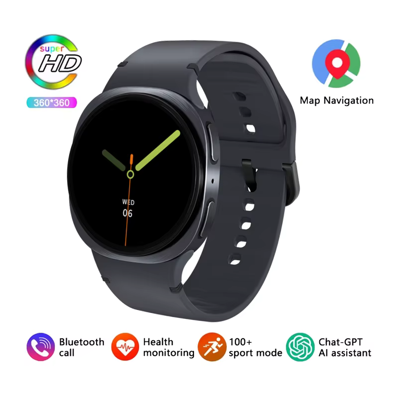 Montre connectée GPS pour hommes et femmes, moniteur de fréquence cardiaque, appels Bluetooth, NFC, 
