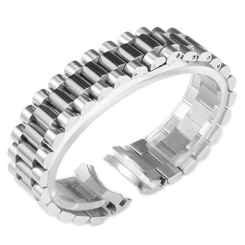 Bracelet de montre President à extrémités courbes 20 mm 21 mm pour Seiko NH35 Datejust, bracelet de 