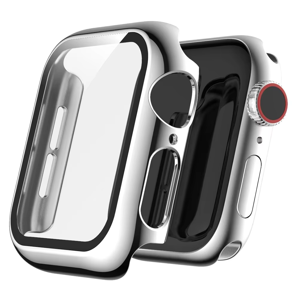 Coque en verre plaqué pour Apple Watch Series 9, protecteur d'écran, 45mm, 41mm, 44mm, 40mm, 42mm, 3