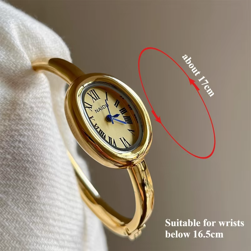 2025 horloge de noël femmes montre à Quartz ovale délicat chiffres romains en acier inoxydable class
