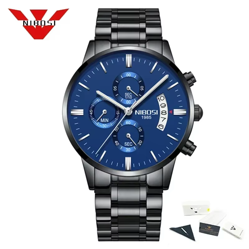 NIBOSI Relogio Masculino luxe hommes montres haut de gamme hommes Quartz horloge étanche sport chron