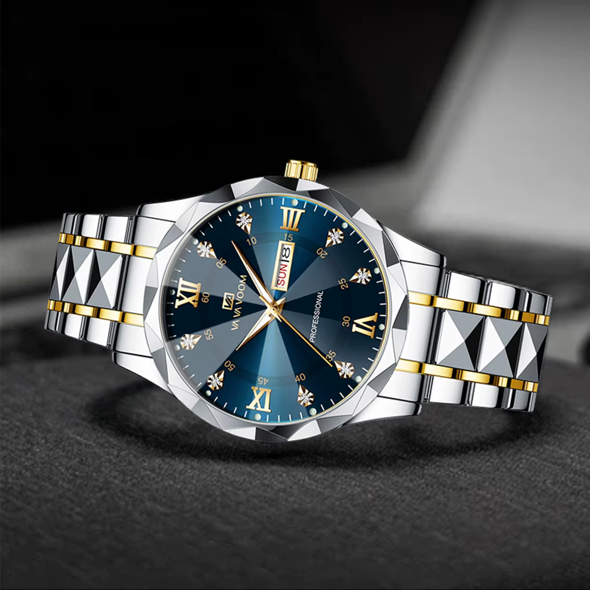2024 Nouvelle montre pour hommes mode Rivet bracelet en acier inoxydable de luxe eau diamant diamant