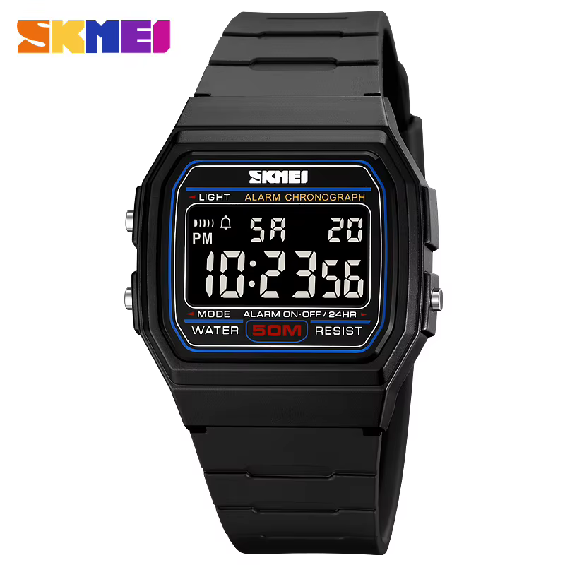 SKMEI 2042 mode sport montre noire pour hommes Chrono militaire LED affichage hommes montres numériq