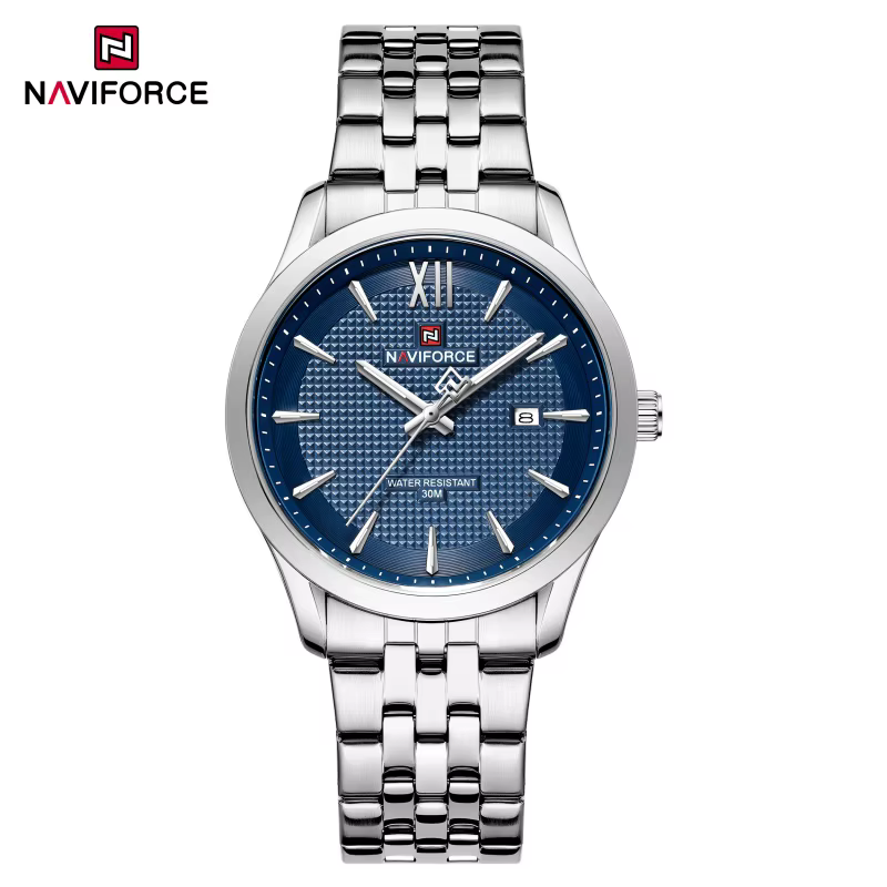 NAVIFORCE Nouvelle montre de sport de luxe pour homme, étanche 30m, bracelet en acier inoxydable, ca