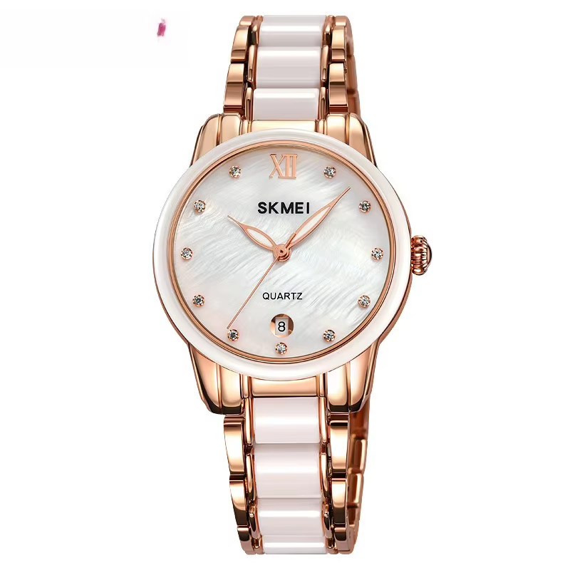 2025 Nouvelle montre à quartz pour femme avec lunette en céramique : montre-bracelet tendance et déc
