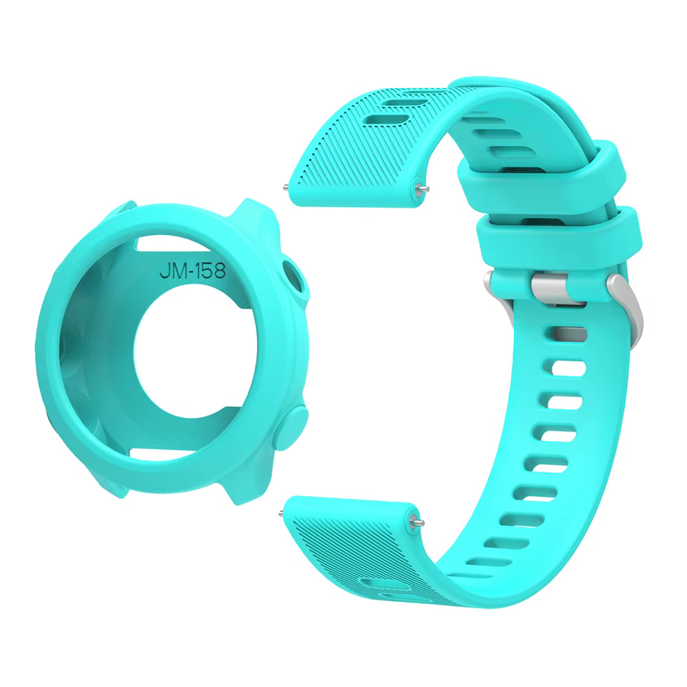 Bracelet de montre + boîtier de montre pour Garmin Forerunner 55, avec boucle argentée, bracelet en