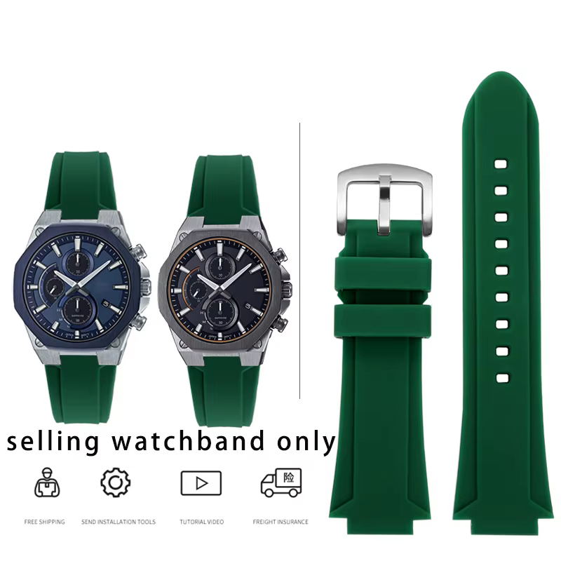 Bracelet de montre en silicone suréWerpour mol EDIFICE série 5634 EFS-S570YD bracelet octogonal en s