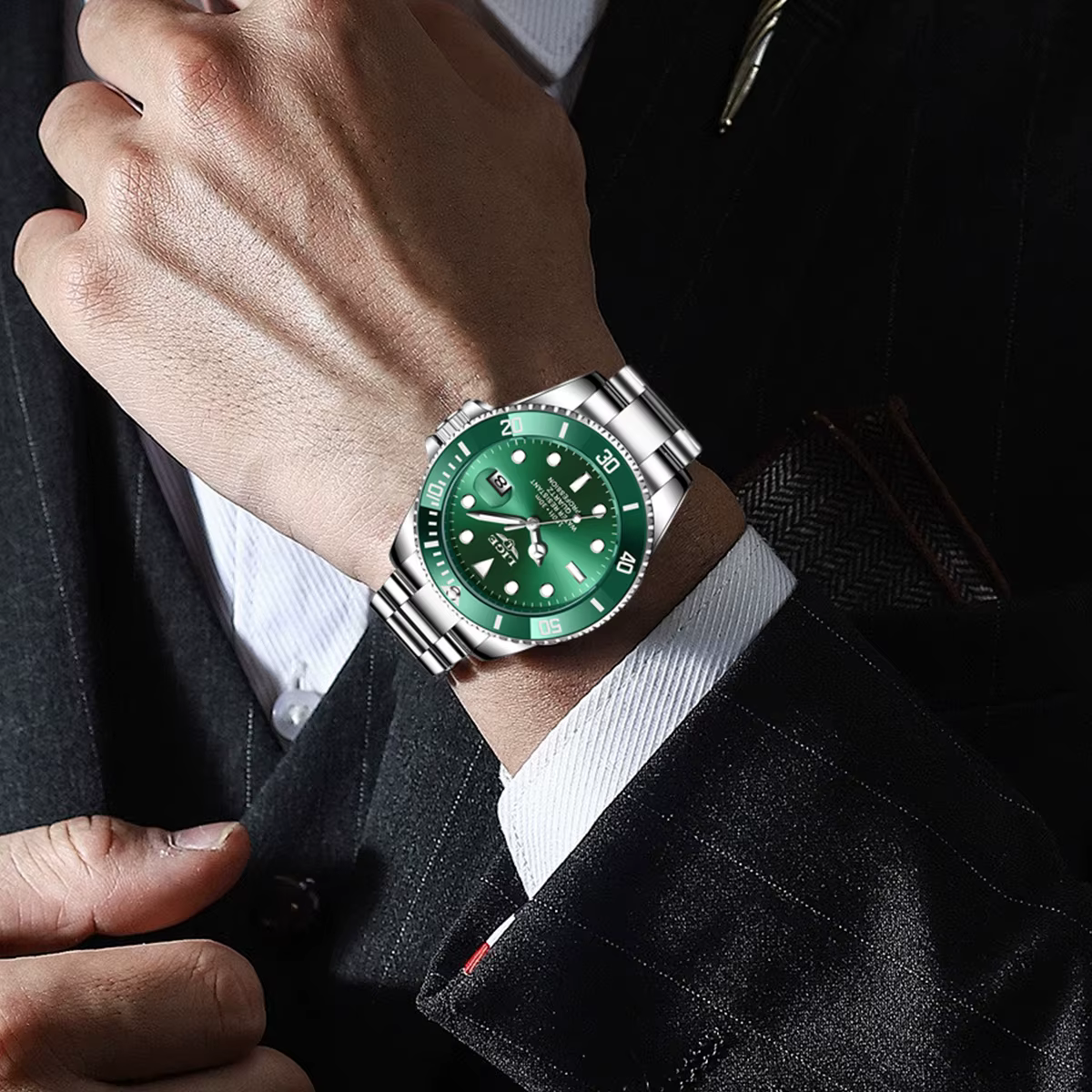 Montre homme LIGE, marque haut de gamme, luxe, style business, date automatique, sport décontracté,