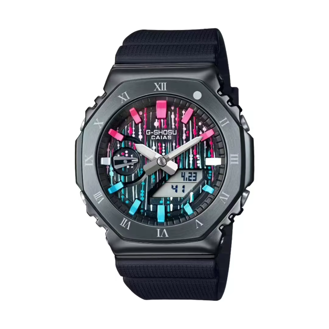 Montre numérique de sport unisexe – Heure mondiale, alliage, LED, double affichage, série Oak G-SHOS