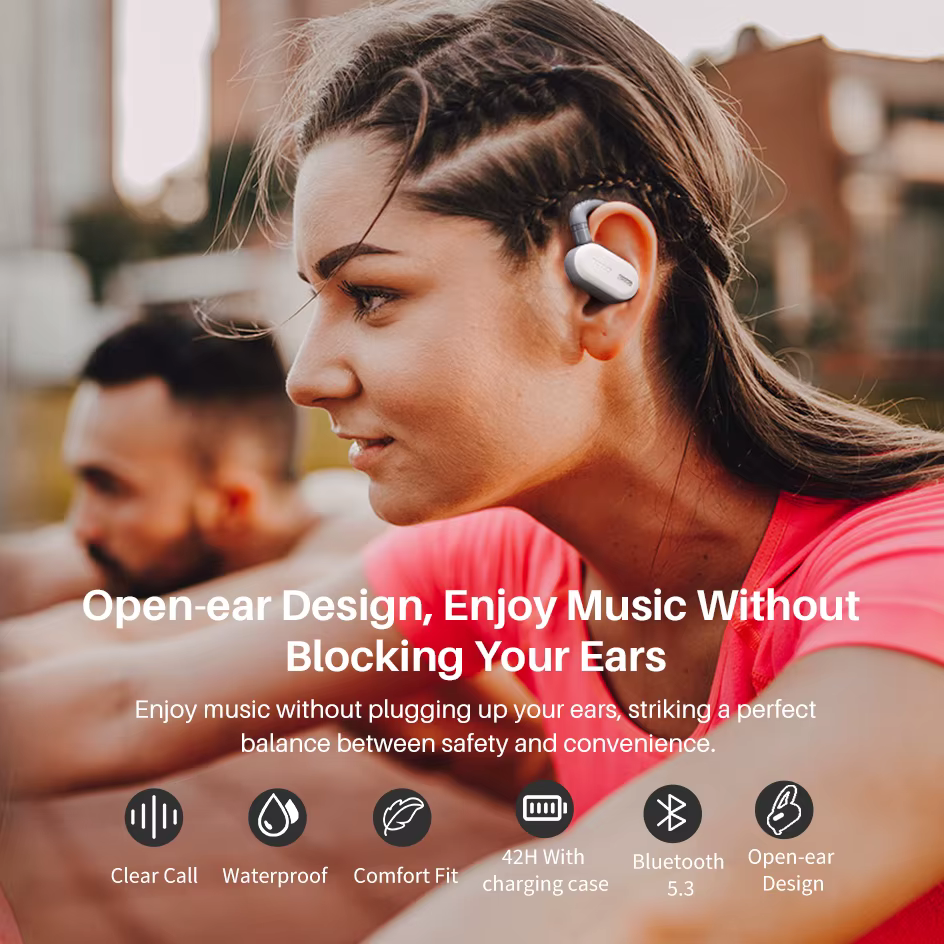 TOZO OpenBuds OWS Bluetooth 5.3 écouteurs oreille ouverte casque sans fil écouteurs appels cristalli
