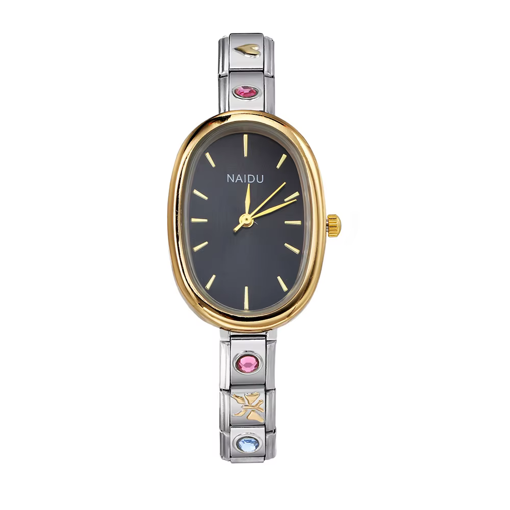 URING-Montre de niche pour femme, bracelet en acier inoxydable, montre à quartz ElassorQuartz, large