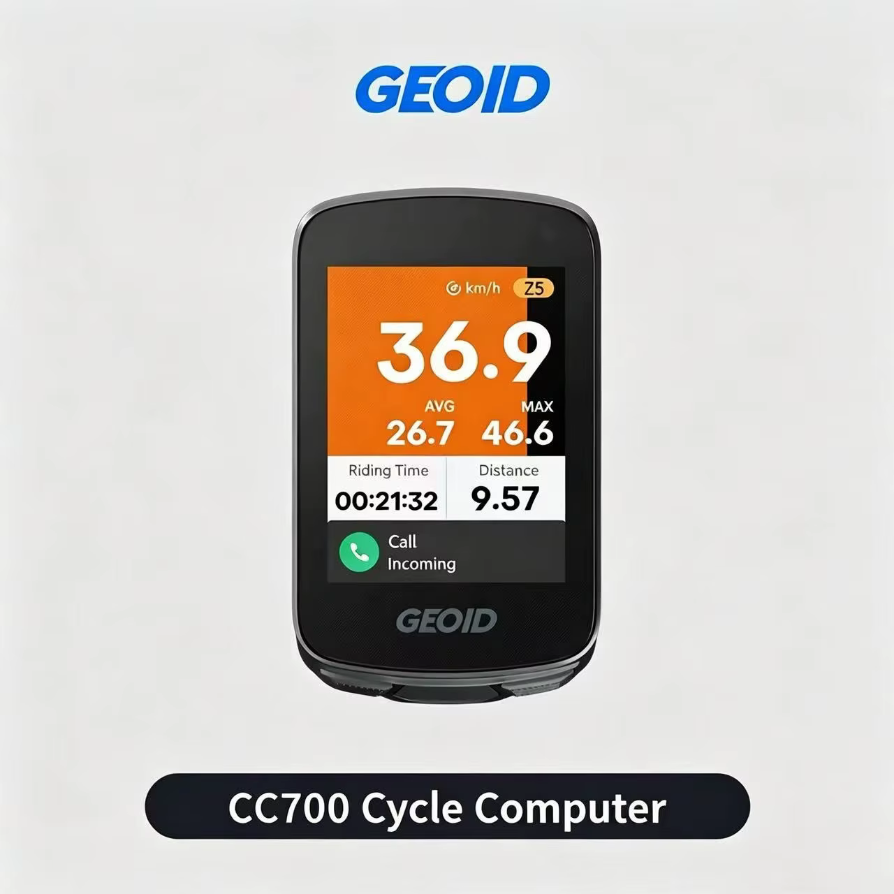 Ordinateur de vélo GPS GEOID CC700 avec grand écran couleur, navigation et compteur de vitesse pour
