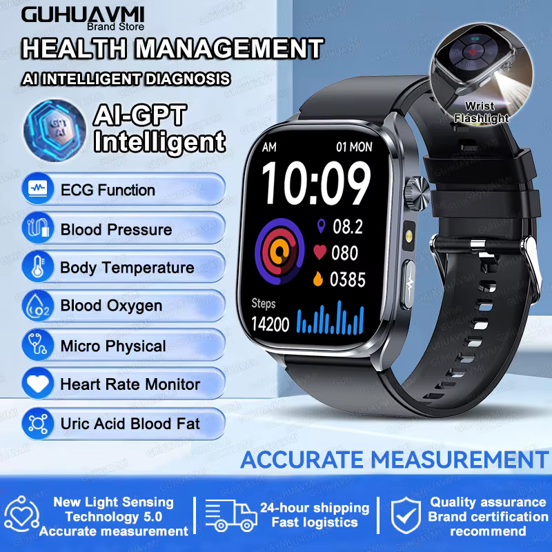 Nouvelle Montre Connectée ECG Précise 2026 pour Hommes : Analyse de la Santé Cardiaque, Analyse Sang