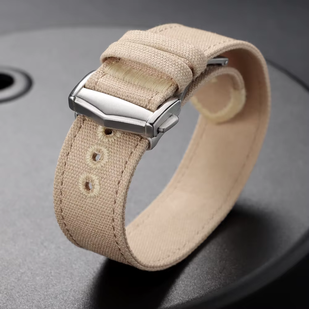 Bracelet de montre en nylon côtelé premium 20mm 22mm avec fermoir déployant pour Omega, bracelet de