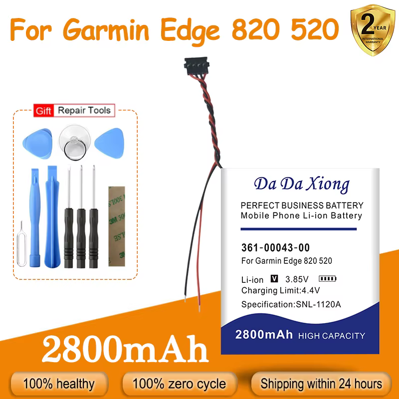 Batterie pour GARMIN Edge 820, 520, 200, 205, 500, GPS, 520 Plus Envoyer un outil d'accompagnement, 