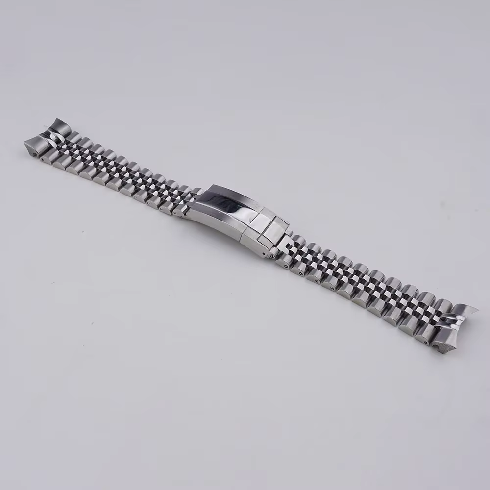 Rolamy 22mm jubilé Bracelet de montre pour Casio MDV-106 MDV-106A MDV-106B MDV106G MDV107 316L argen