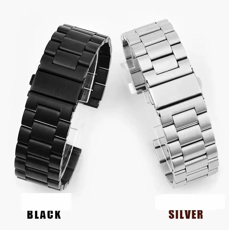 Bracelet de montre en acier inoxydable, 16mm 18mm 20mm 22mm 24mm, remplacement pour montre universel
