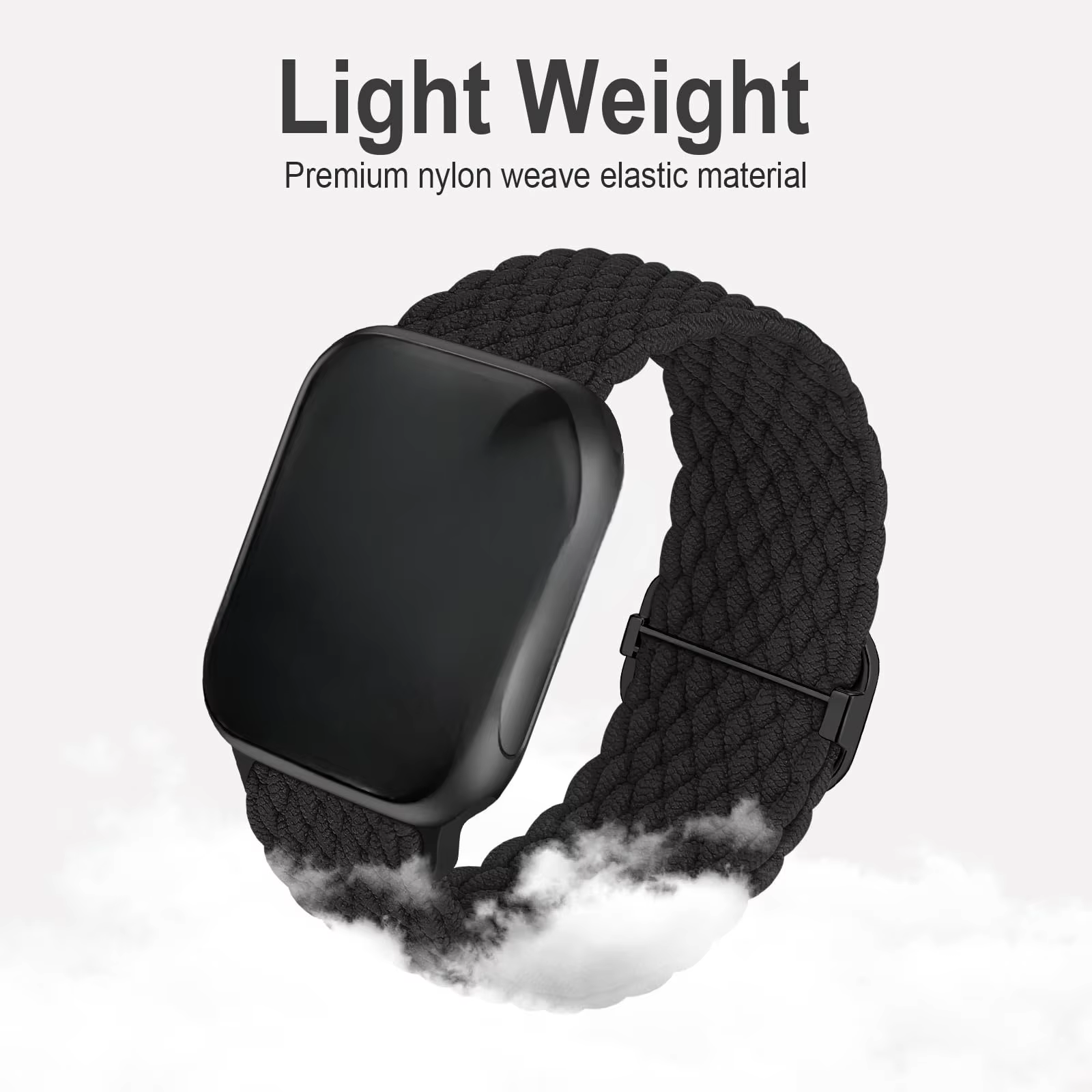 Bracelet Tressé Élastique pour Apple Watch 38-49mm - Boucle Solo Réglable en Nylon Respirant | Compa