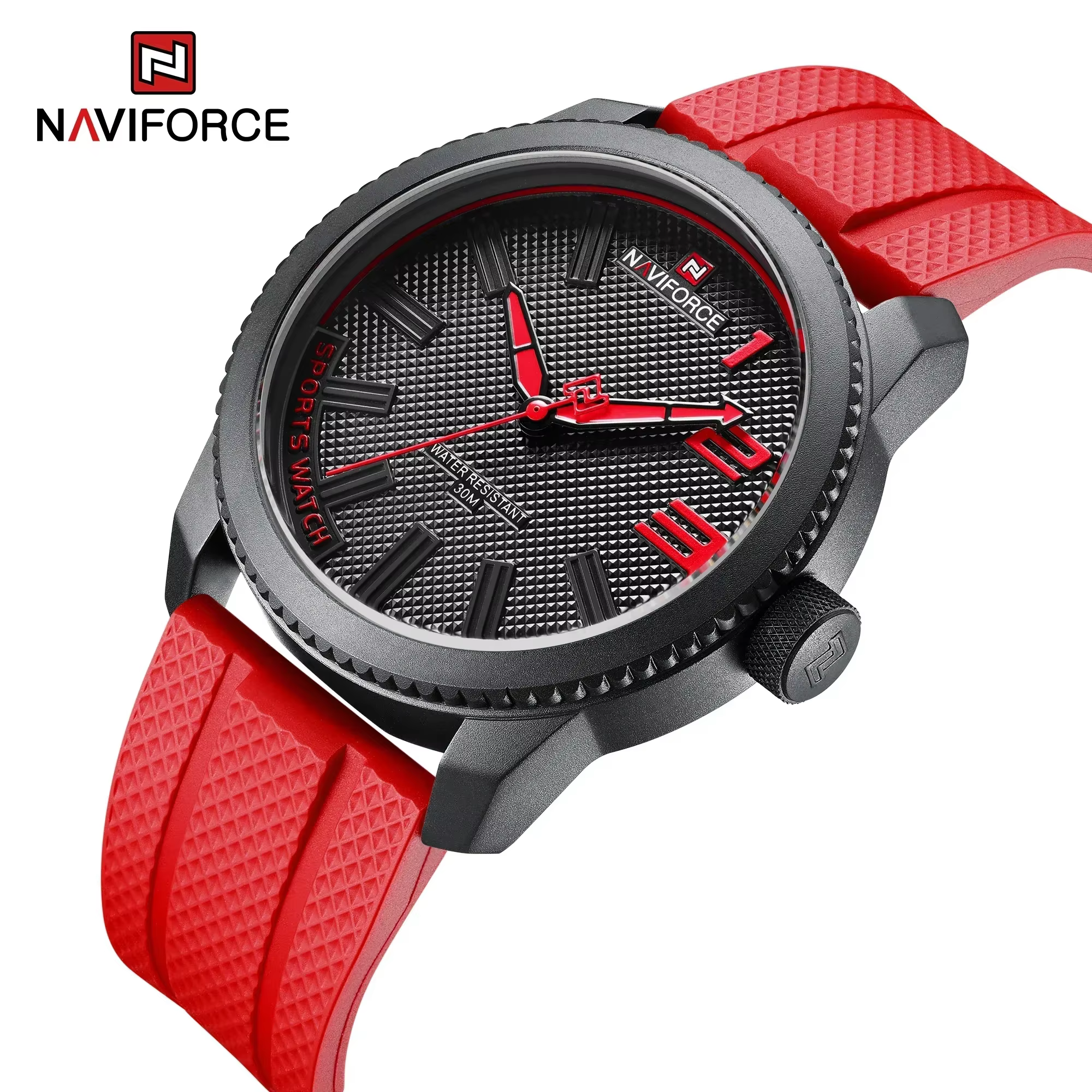 NAVIFORCE montre pour hommes marque chaude de luxe étanche homme montre Orange caoutchouc Sport mili