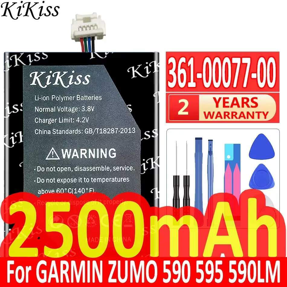 Batterie GPS 2500mAh Écologique pour Garmin Zumo 590 595 590LM (Références : 361-00077-00, 361-00077