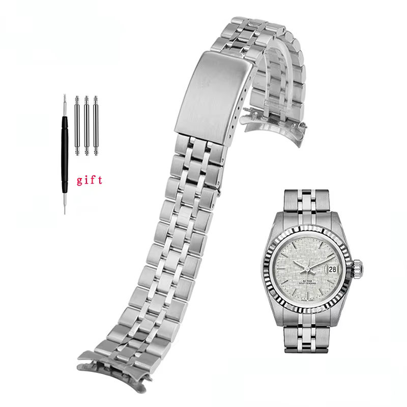 Bracelet de montre en métal à extrémité incurvée, pour les princesses Tudor 13 17mm 19 20mm, boucle 