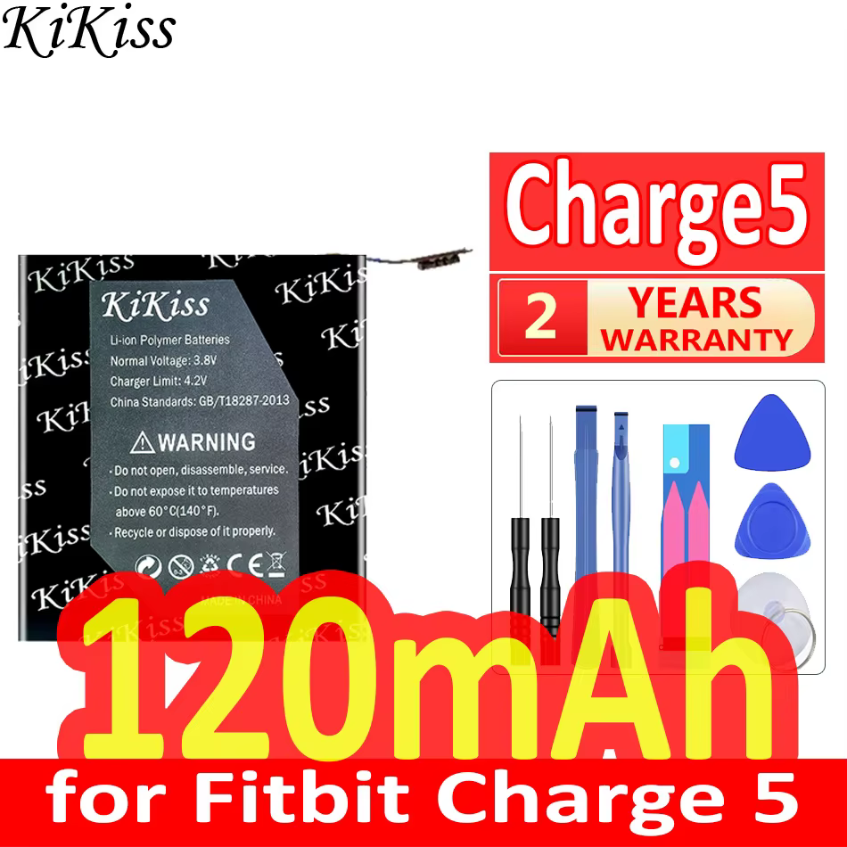 Batterie de montre durable CHARGE5 120-220mAh pour Fitbit Charge Sense Versa 2 4 5 pour montre conne