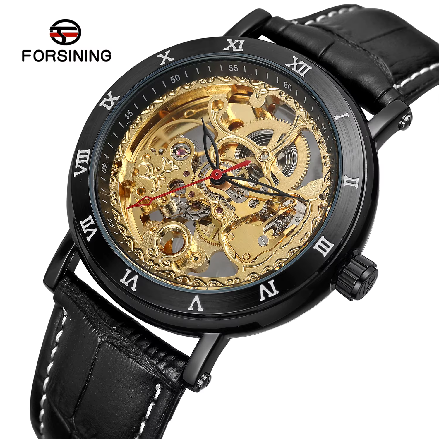 FORSINING-Montres Mécaniques Automatiques pour Homme, Modules Transparents, Bracelet de Luxe, Origin