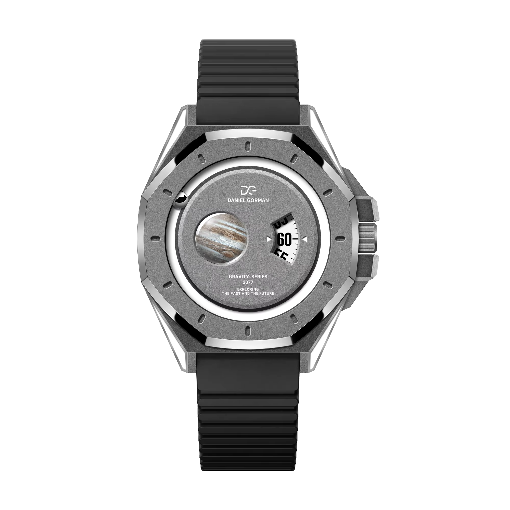 Montre magnétique pour homme, montre analogique unique avec design de station spatiale de science-fi
