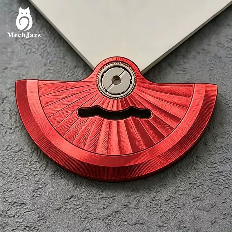 Rotor de montre à motif éventail guilloché, rotor oscillant automatique pour mouvements NH35/NH36/4R