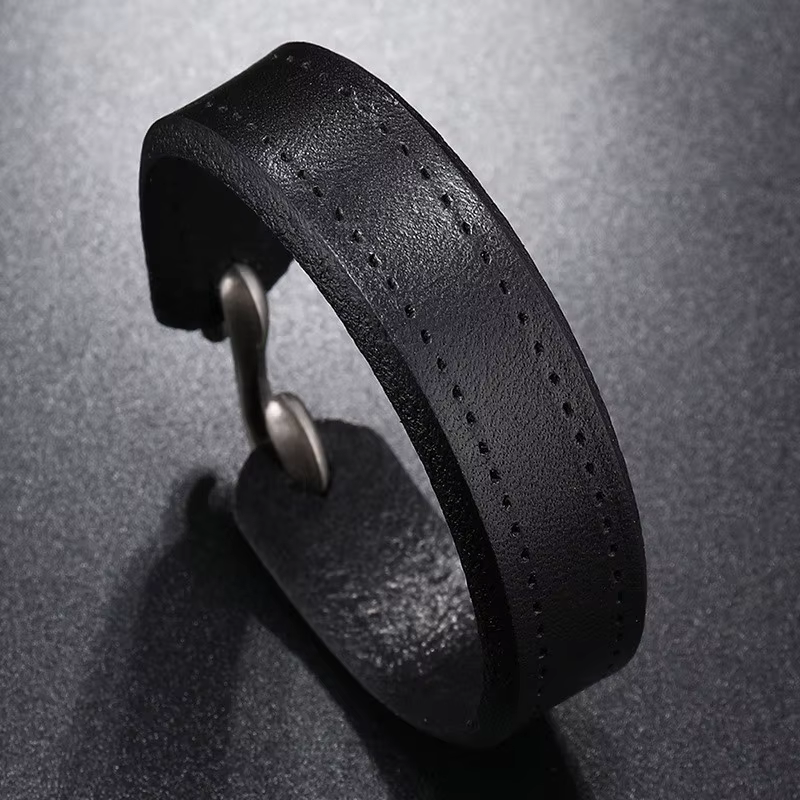 ZORCVENS Vintage en cuir véritable Wrap cordon manchette Bracelet pour main poignet Bracelet hommes