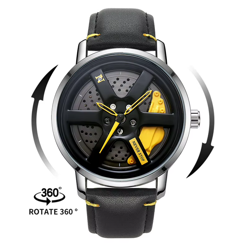 Montre de roue de voiture de Sport de luxe pour hommes montre de jante de roue de voiture de marque 