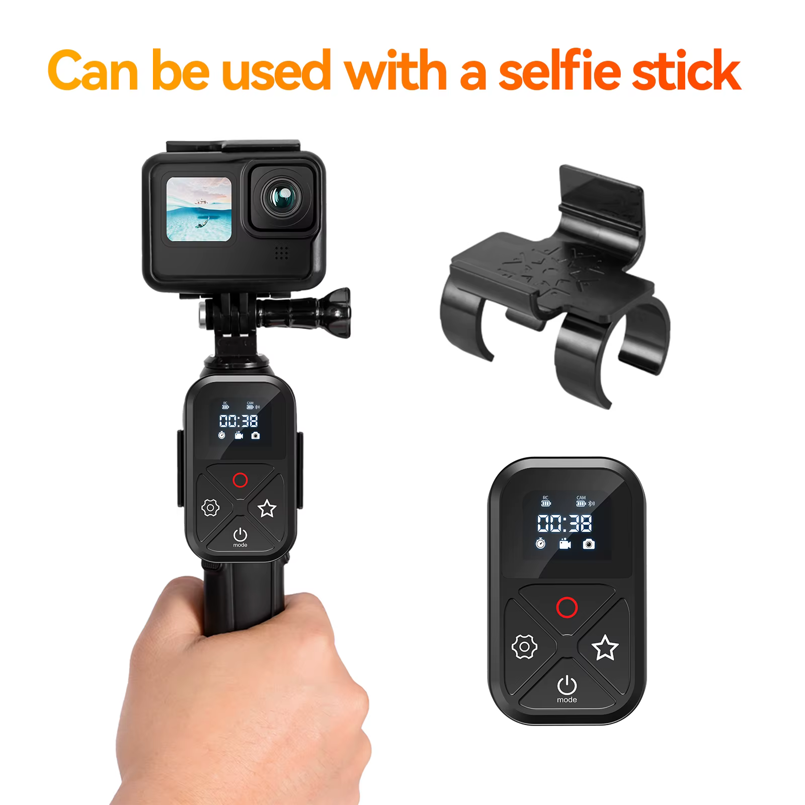 TELESIN télécommande Bluetooth pour GoPro Hero 13 12 11 10 9 avec bracelet 80M télécommande intellig