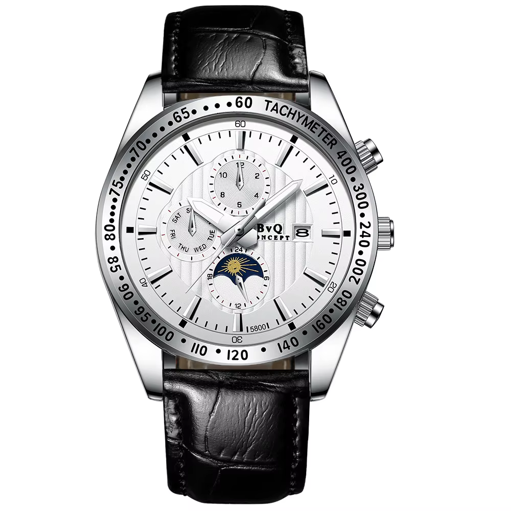 Montres-bracelets en quartz authentiques BINBOND pour hommes, durables, luxueuses, lumineuses, étanc