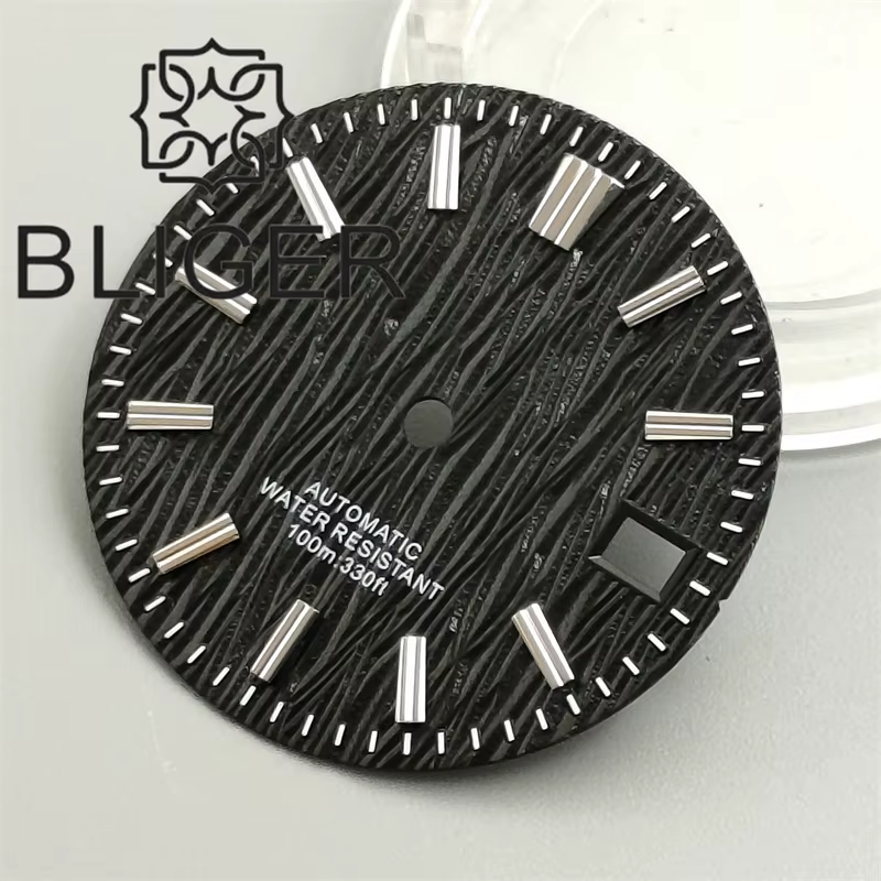 BLIGER-Cadran de Montre avec Design Bergame Boudéséquilibre, Noir, Bleu, Blanc, Vert Foncé, Argent, 