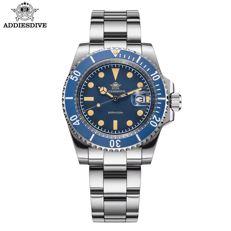 ADDIESDIVE 41mm AD2054 montre pour hommes plongée mouvement à Quartz japonais 200m étanche 316L acie