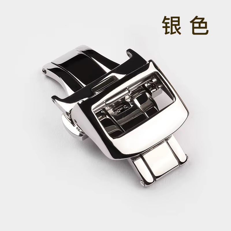 Boucle papillon déployante 16mm 18mm 20mm pour bracelet de montre en cuir Jaeger LeCoultre, bracelet