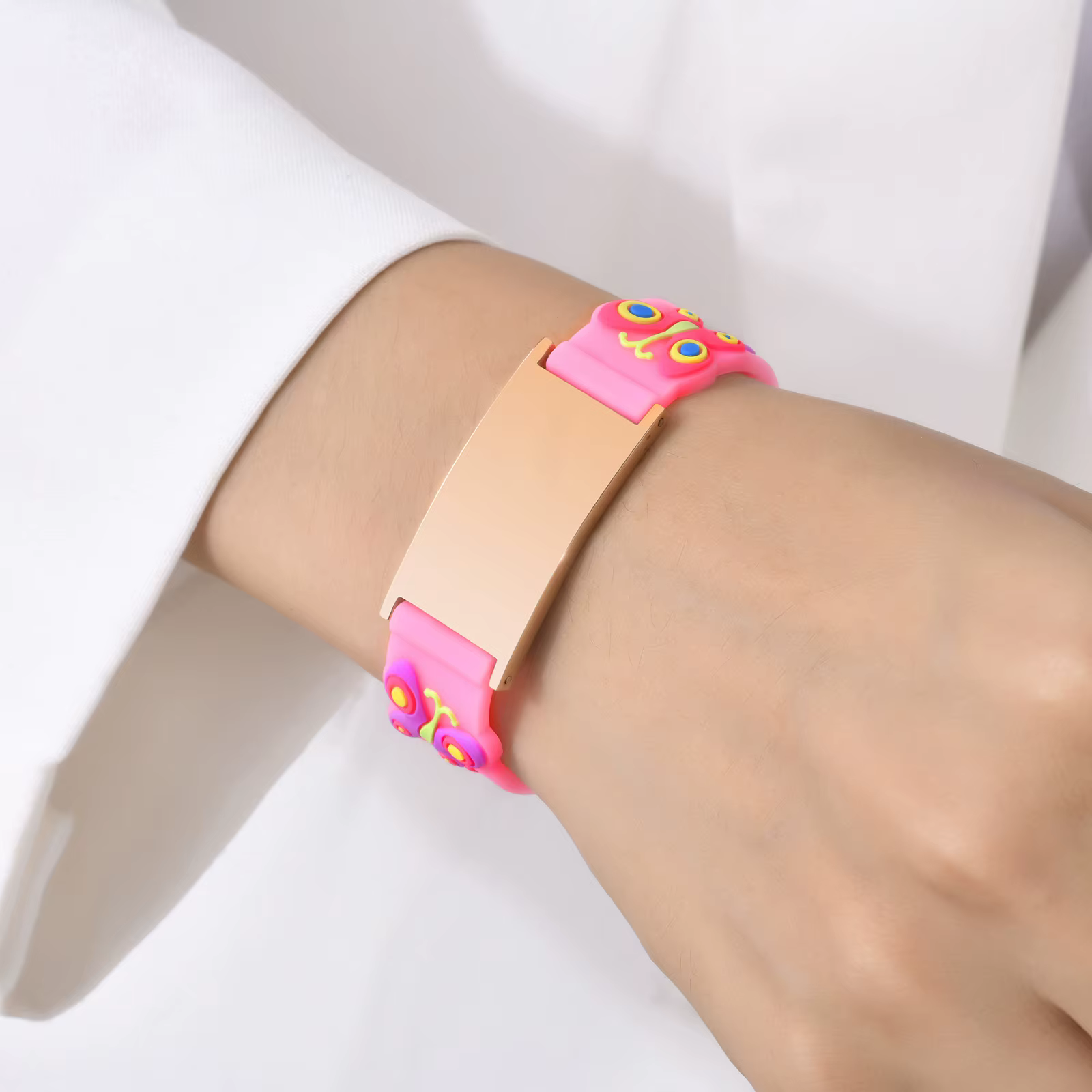 Bracelets personnalisés en Silicone en acier inoxydable, Bracelet à bande réglable, cadeau de gravur