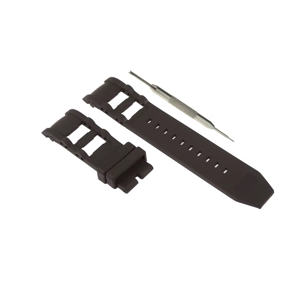Bracelet de montre en caoutchouc de silicone noir, convient au modèle de plongeur russe INTA, outil
