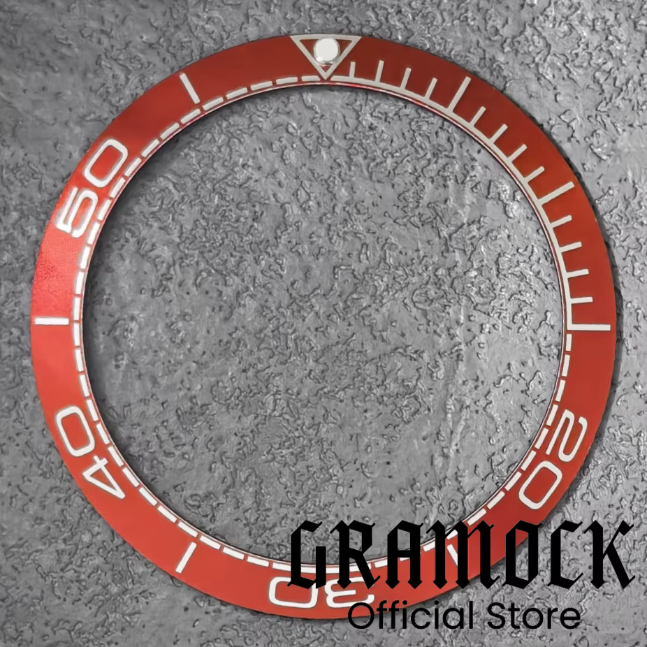 Gramock Vintage 38mm aluminium brossé bordeaux rouge vert montre lunette Lume Fit 41mm boîtier de mo