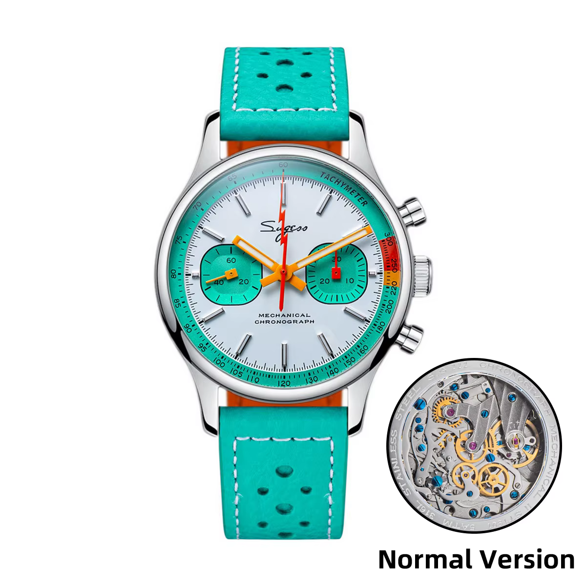 Sugess montre chronographe pour homme ST19 mouvement à col de cygne montres mécaniques saphir crista