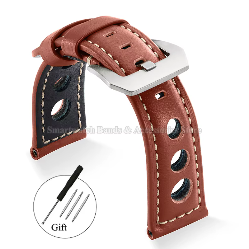 Bracelet de montre en cuir Vintage pour Panerai, 20mm 22mm 24mm 26mm, respirant, souple, étanche, un