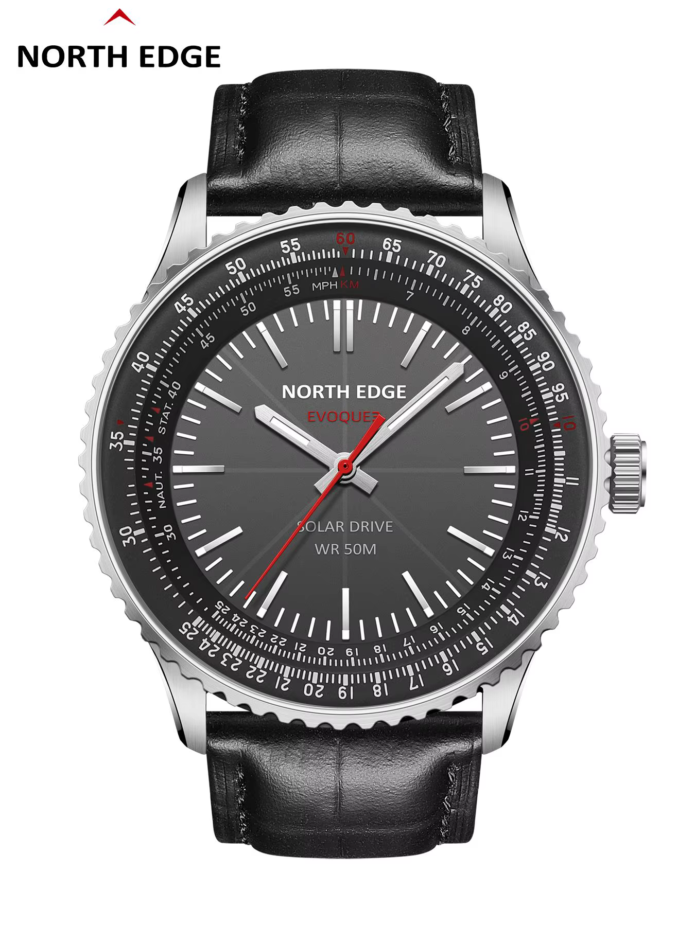 NORTH EDGE EVOQUE 3 montre de la série pilote pour hommes montre militaire d'aviation à énergie sola