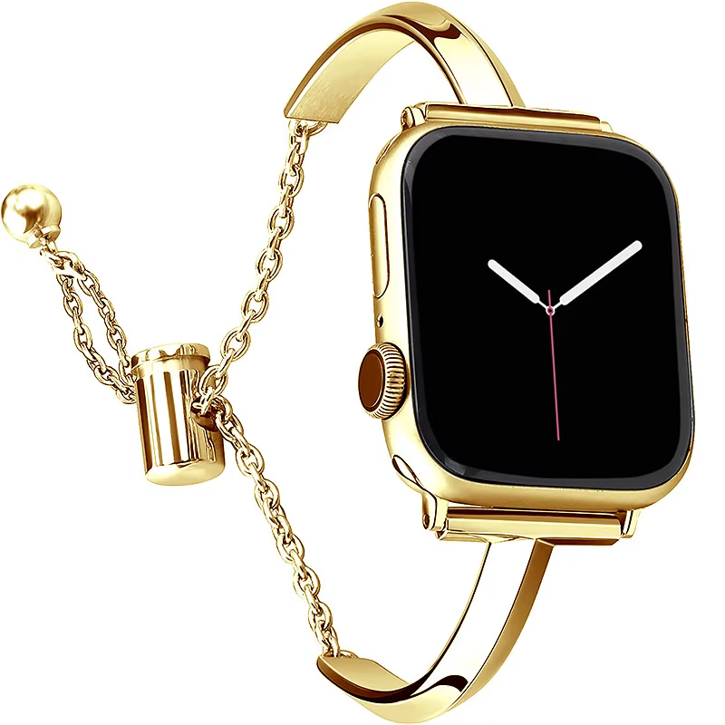 Bracelet de montre de luxe pour Apple Watch 11 10 9 8 7 6 SE 5 4, bracelet en acier serti de diamant