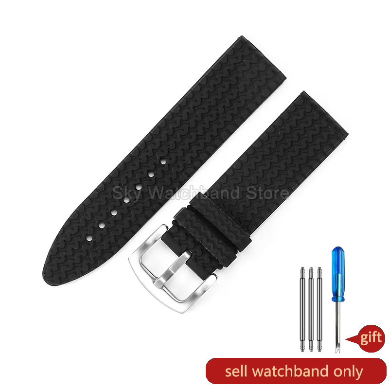 Bracelet de montre en Silicone noir pour Chopard Mille Miglia, 168511 168997, Interface droite soupl
