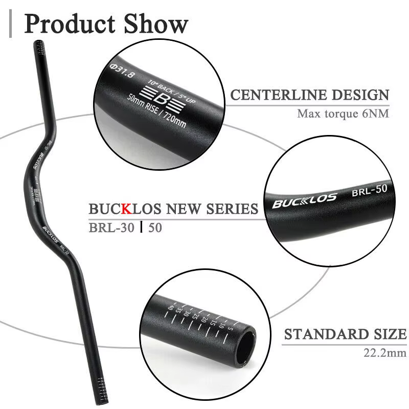 BUCKLOS 25.4mm 31.8mm guidon de vélo 620/660/720/780mm guidon d'hirondelle de vélo ultraléger Type M