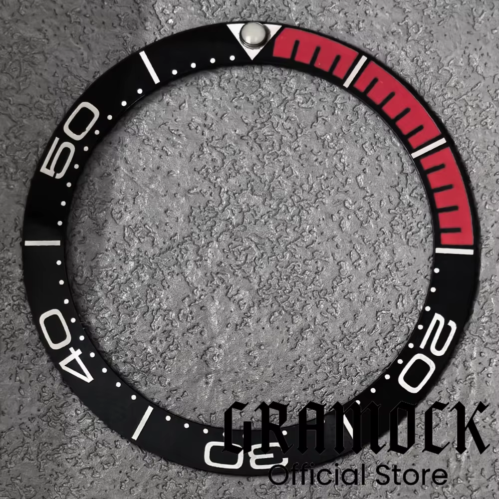 GRAMOCK 38mm aluminium brossé bordeaux rouge Vintage vert montre lunette lumineuse ajustement 41mm b