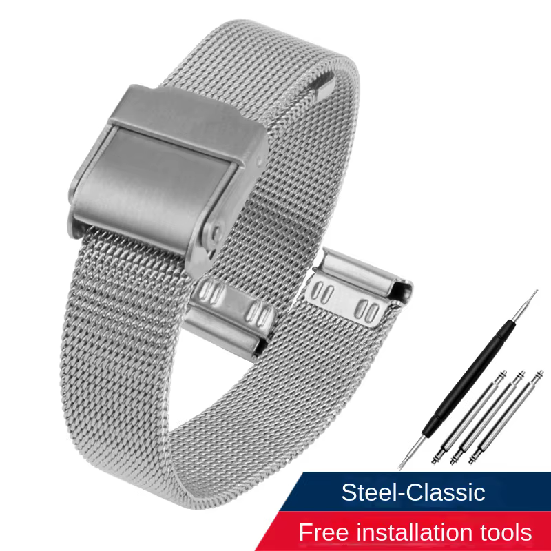 Bracelet milanais 13mm 14mm femmes bracelet en acier inoxydable pour Casio rétro petite montre en or