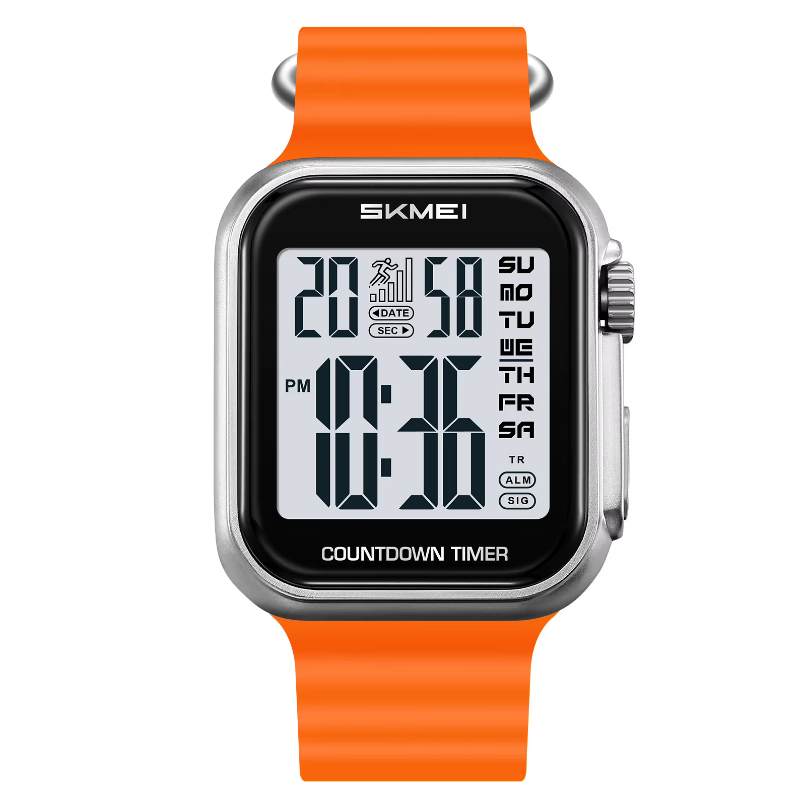 SKMEI-Montre électronique carrée étanche pour homme, montres-bracelets de sport, horloge numérique d