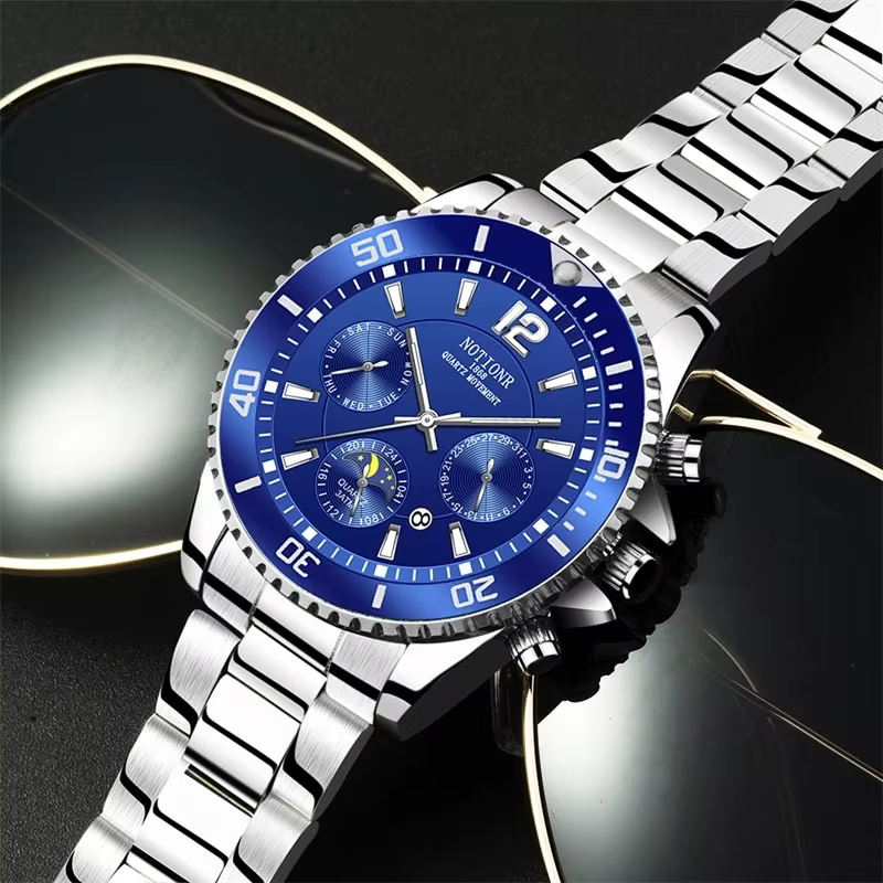 Montre à quartz en acier inoxydable étanche pour homme, montres de sport, horloge Shoous, luxe, affa